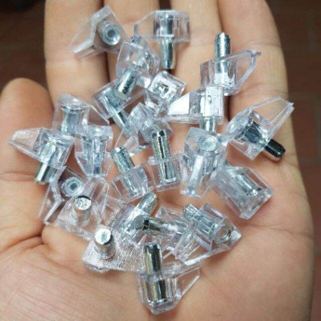 Chốt đợt inox bọc nhựa mịa, chốt đợt di động tủ áo, đợt kính đóng gói 20 chiếc 1 túi