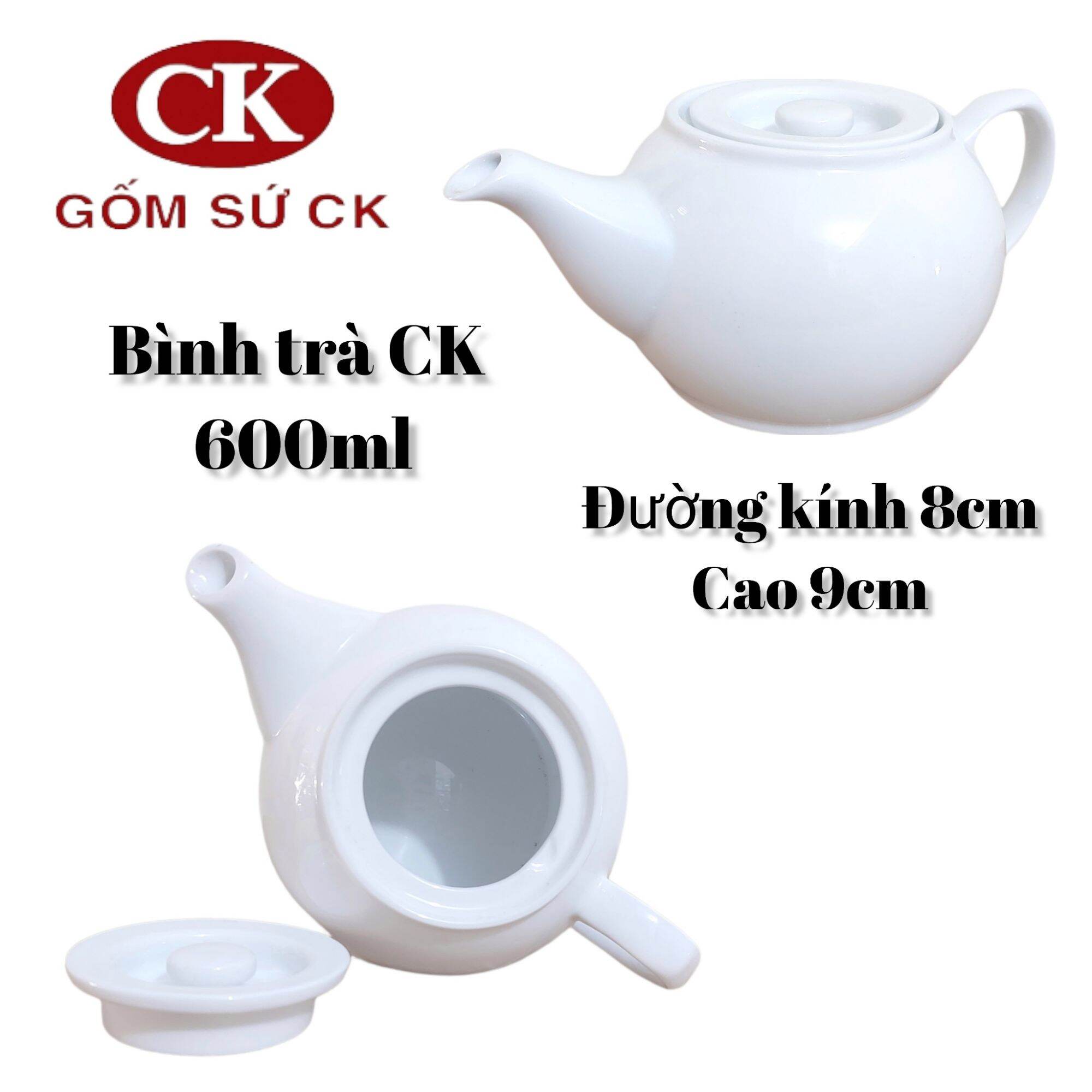 Bình trà gốm sứ CK Việt Nam 600ml