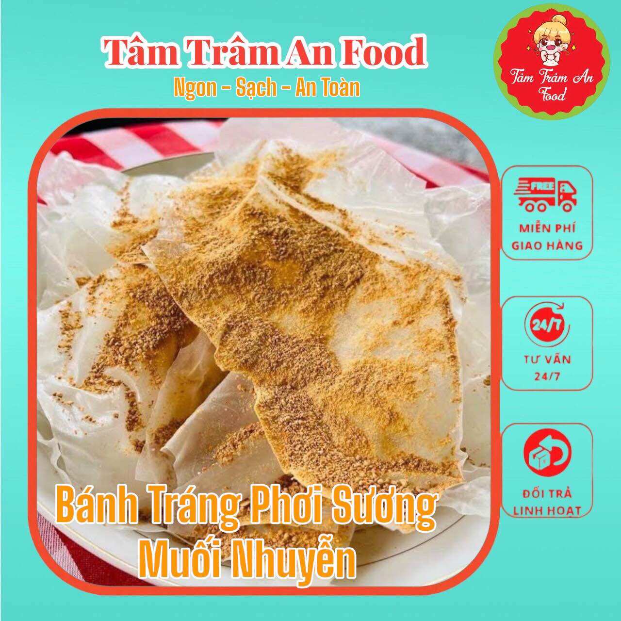 [HCM]Bánh tráng rìa phơi sương 500g và 100G muối tỏi ớt nhuyễn - Bánh dẻo thơm ngon Không hóa chất Không chất bảo quản