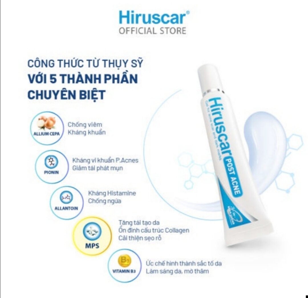 GEL LÀM MỜ SẸO MỤN VÀ MỤN THÂM HIRUSCAR POST ACNE