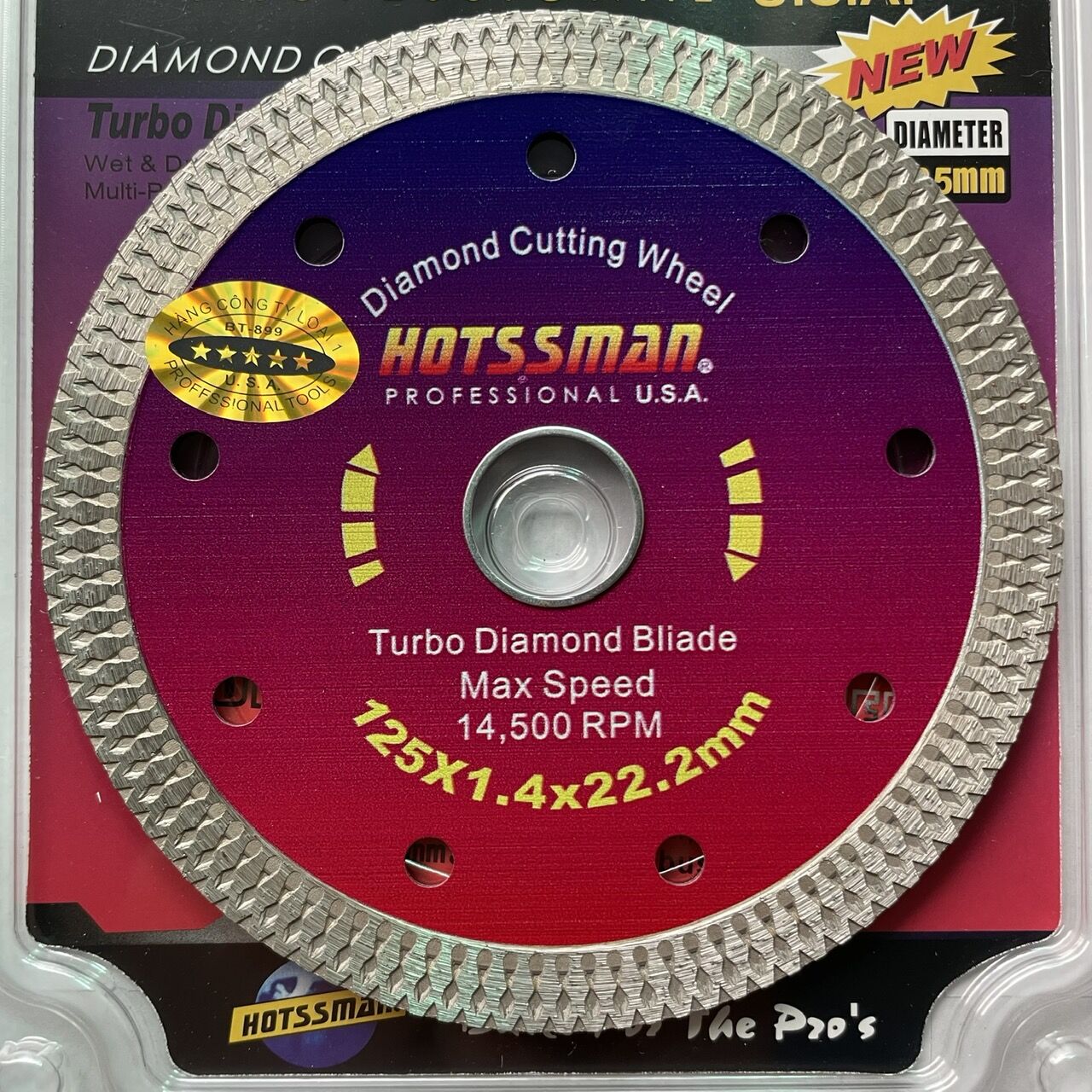 Lưỡi cắt gạch đa năng hotssman 125mm ( 1 tấc 2) hotsman. luoi cat gach da nang. lưỡi cắt đá hoa cương. luoi cat da hoa cuong. lưỡi cắt gạch đá. lưỡi cắt bê tông be tong. lưỡi cắt đá graphite. luoi cat gach da. luoi cat tuong tường