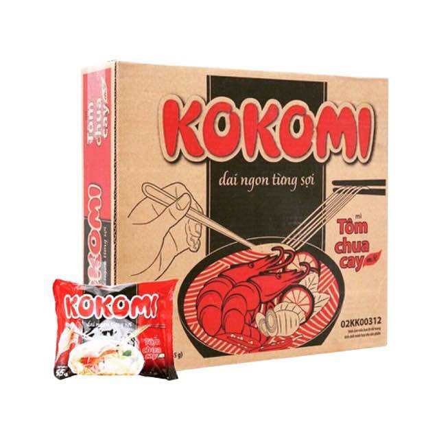 Thùng 30 gói mì Kokomi tôm chua cay 65g