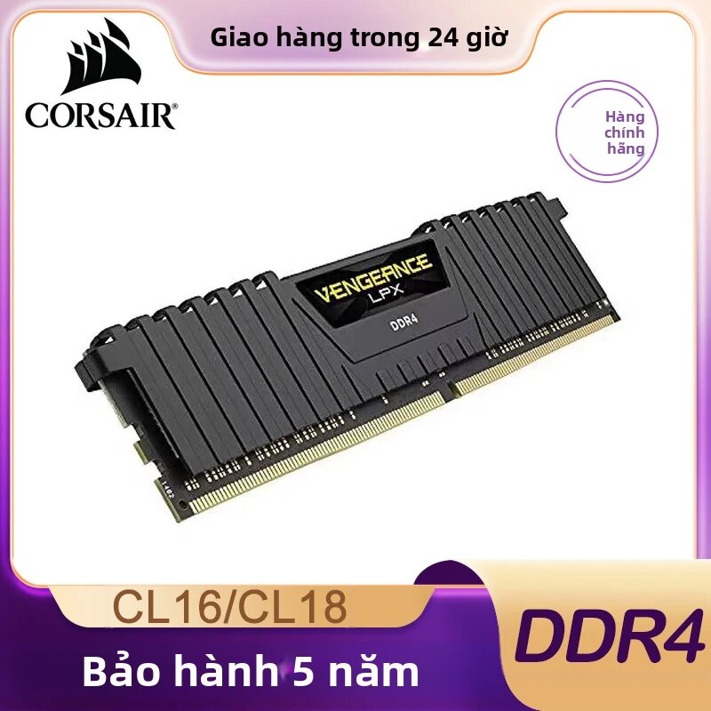 Corsair Vengeance LPX DDR4 RAM 16GB/8GB Bộ Nhớ Máy Tính Để Bàn 3600 MHz/3200 MHz 1.35V Thích Hợp Cho Chơi Game Esports Không Có RGB Giá 7,908,000 Đồng*Miễn phí vận chuyển