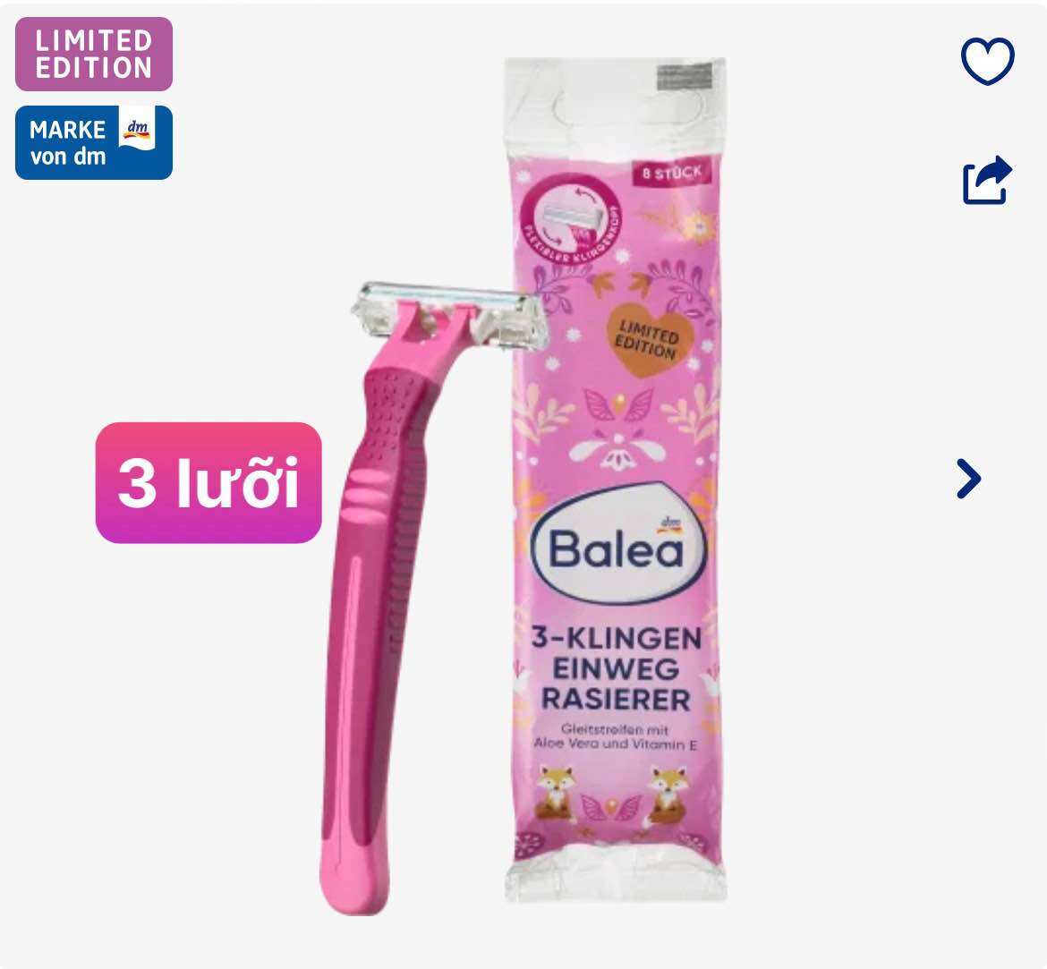 Dao cạo Balea dành cho nữ (gói 5 cái)
