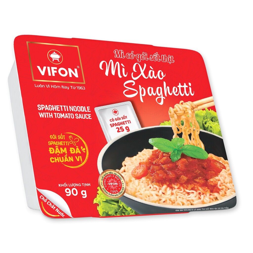 Thùng 18 Khay Mì Xào Spaghetti VIFON (90g / Khay)