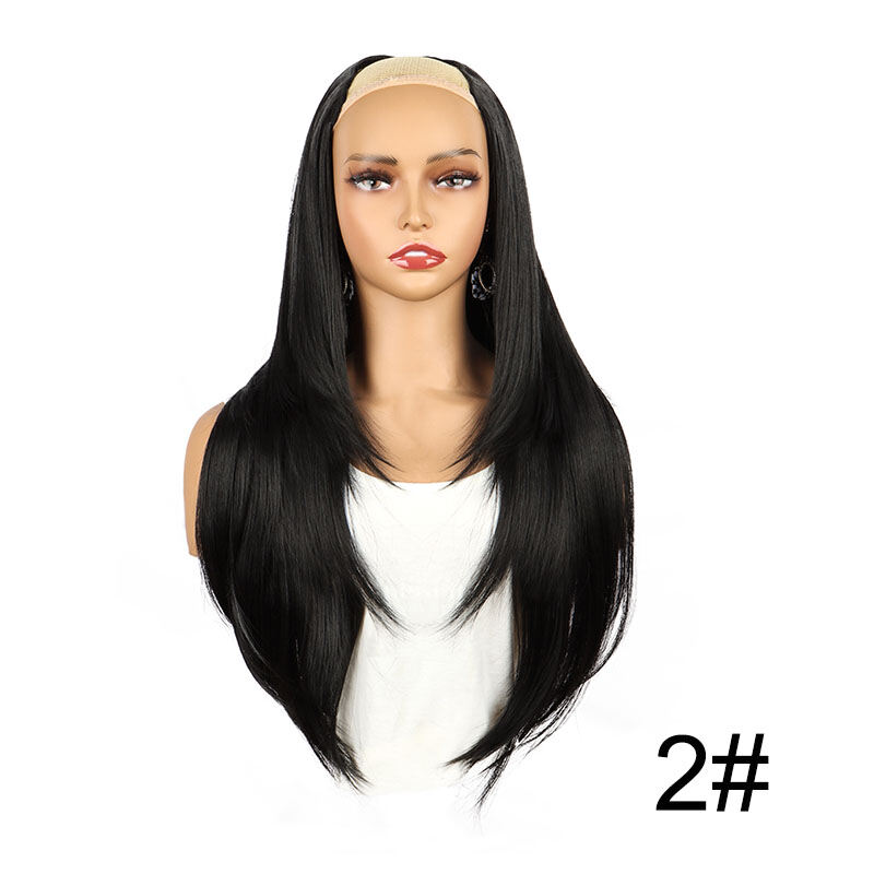 Wigsin syntheic 55cm v-hình lớp 4 clip dài thẳng phần mở rộng tóc tự nhiên vô hình tóc giả cho phụ nữ