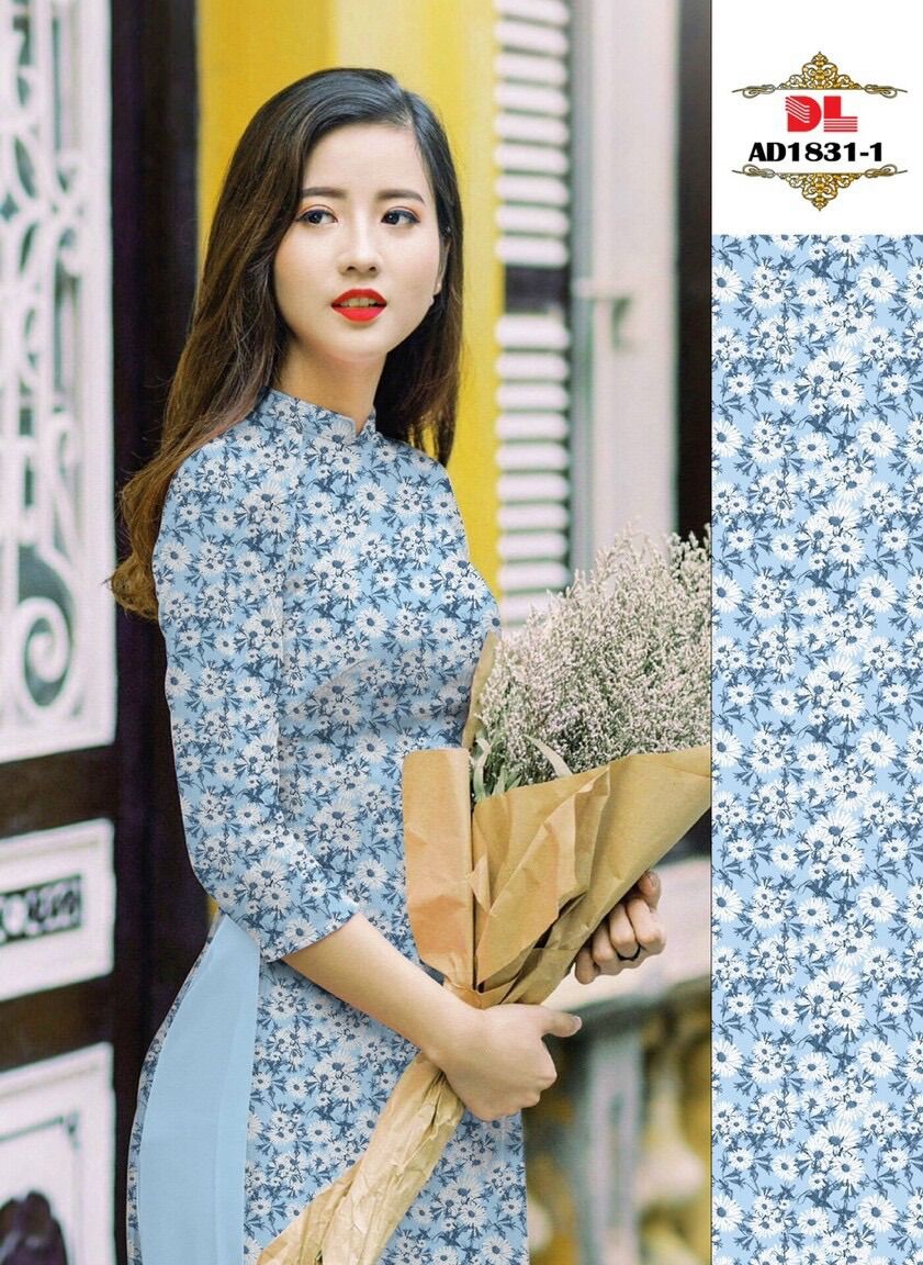 Vải áo dài hoa nhí