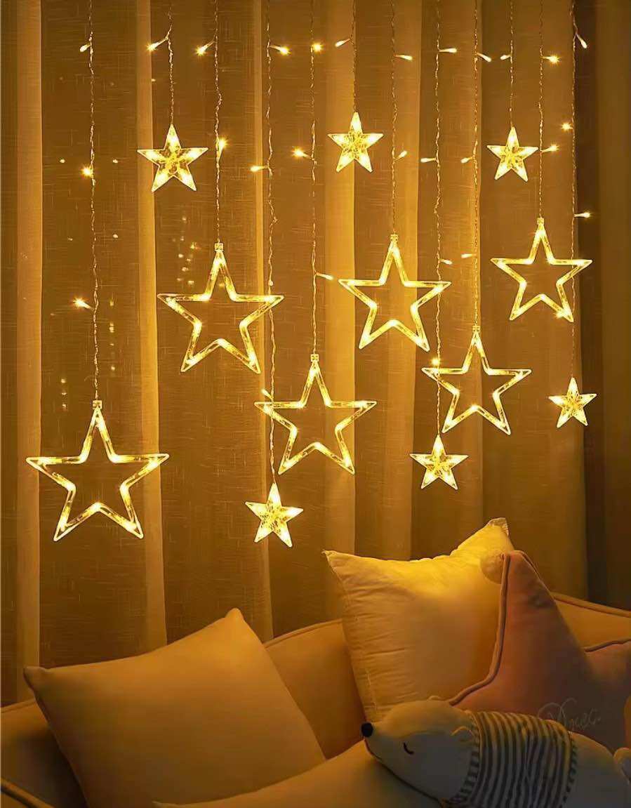 Led Star Light, flashing star decorative curtain lights.