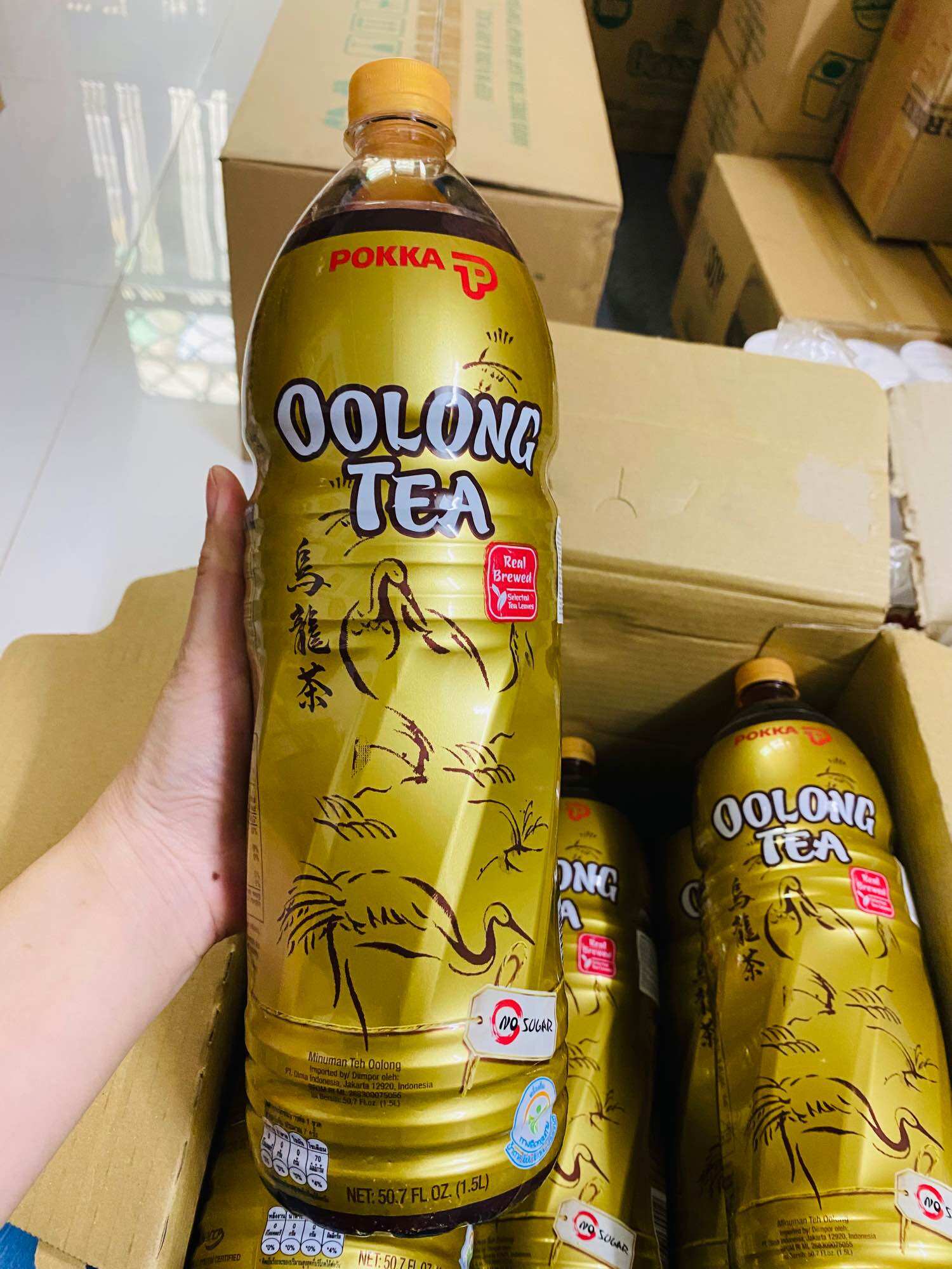 Trà olong pokka không đường 1.5L thùng 12 chai nhập khẩu malaysia