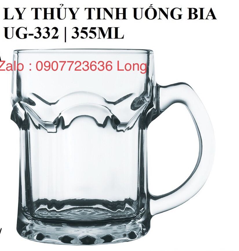 Combo 6 Ly uống bia Thủy Tinh chính hãng UG 332 nhập khẩu Thái Lan 335ml