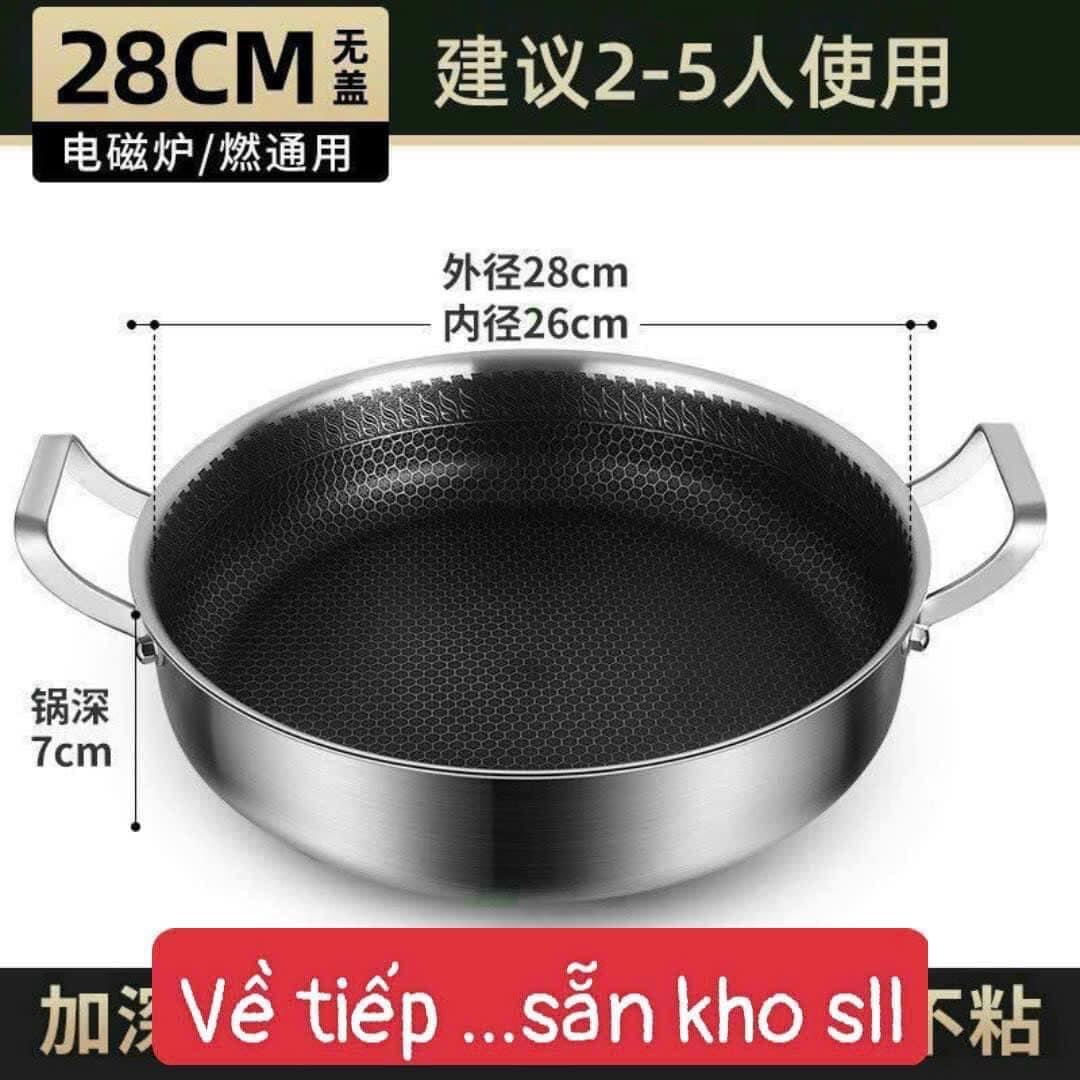 Chảo tổ ong 2 quai chống dính 28cm