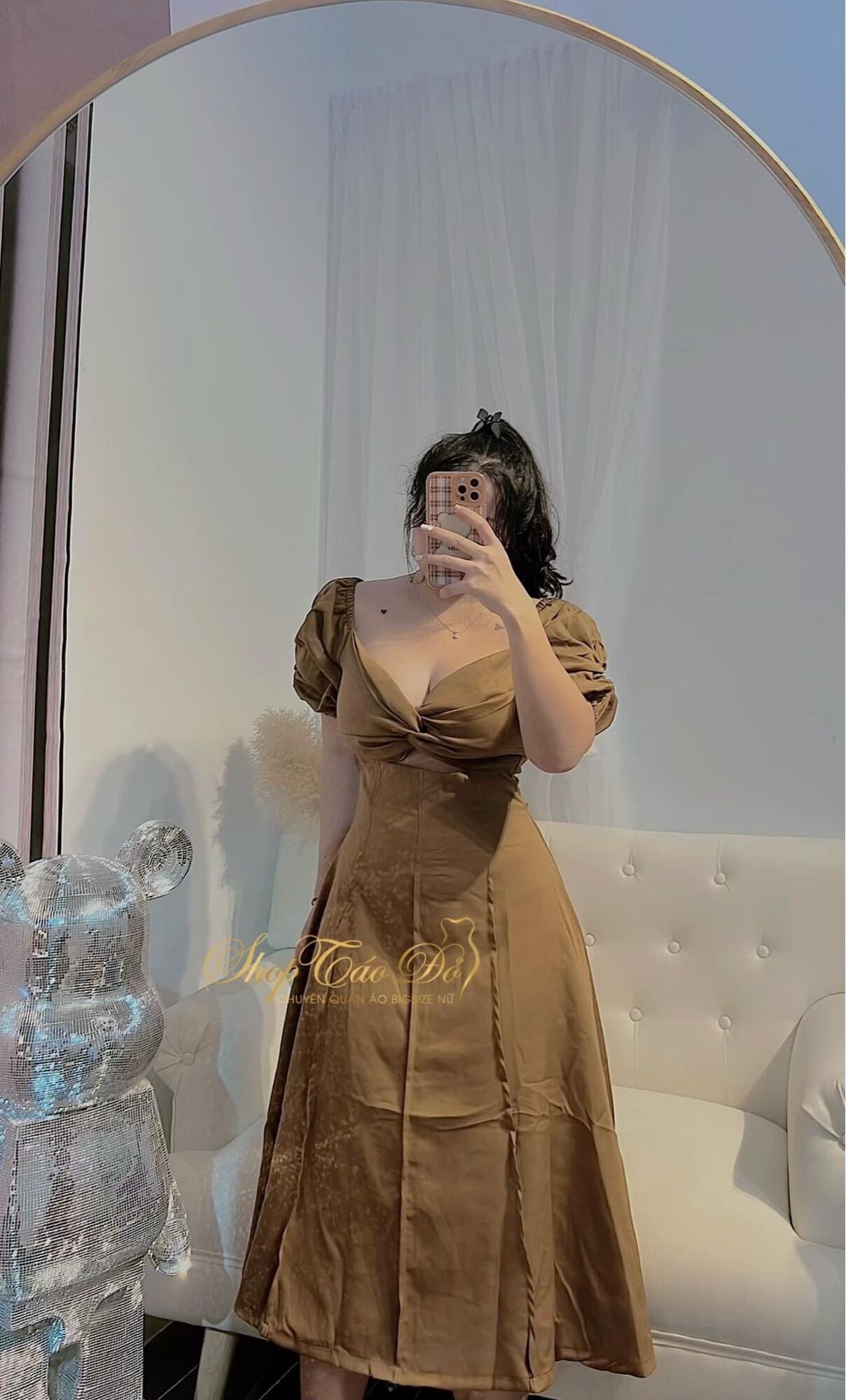 (SHOP TÁO ĐỎ BIGSIZE 50kg đến 90kg) đầm bigsize midi nữ xoắn ngực bigsize