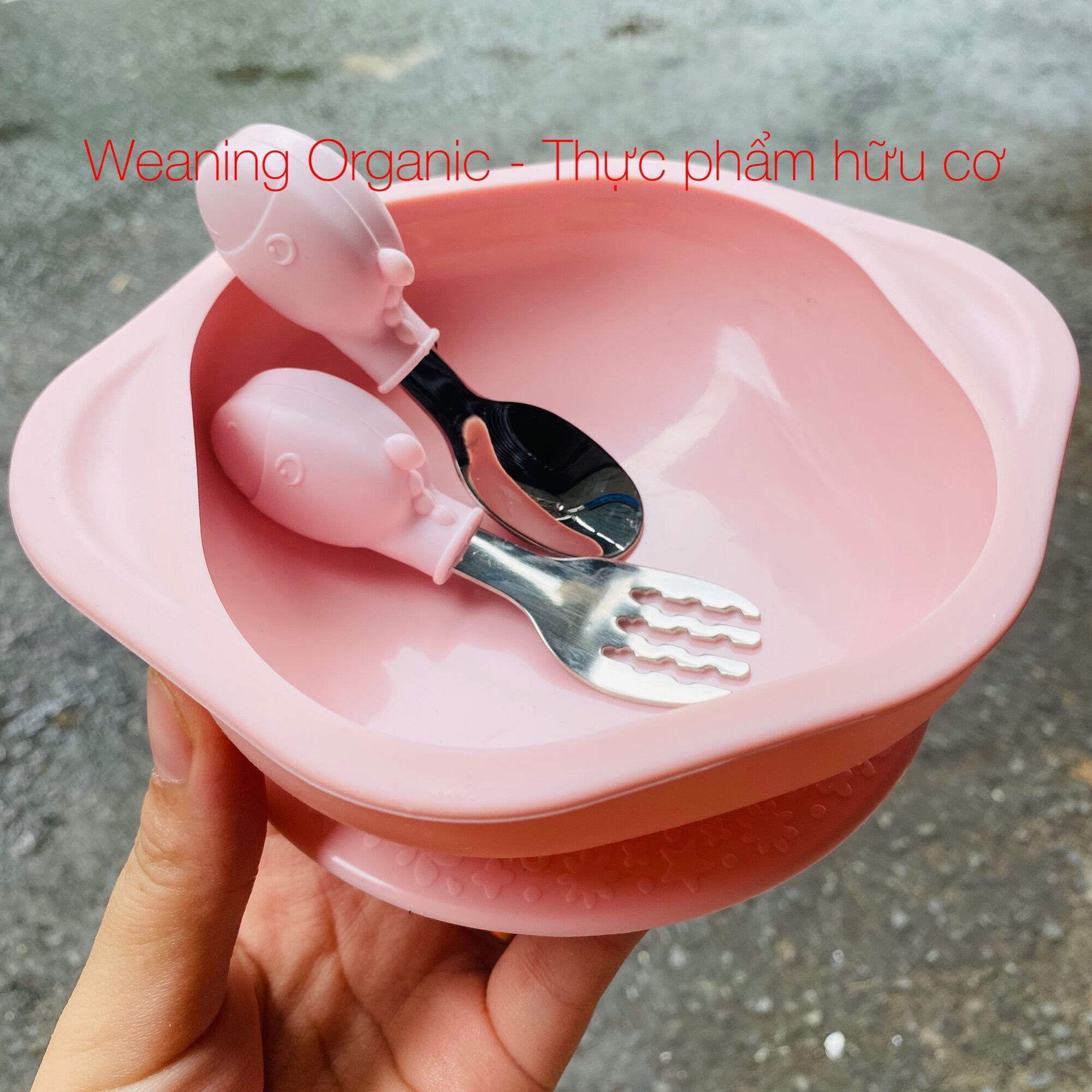 Bát chén ăn dặm silicon chống đổ Bobby Doll cho bé