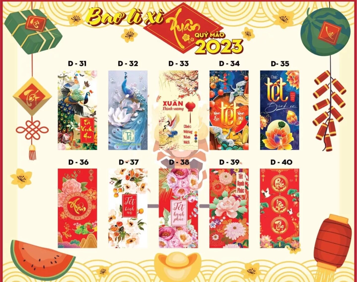 Combo 10 bao lì xì Tết 2023