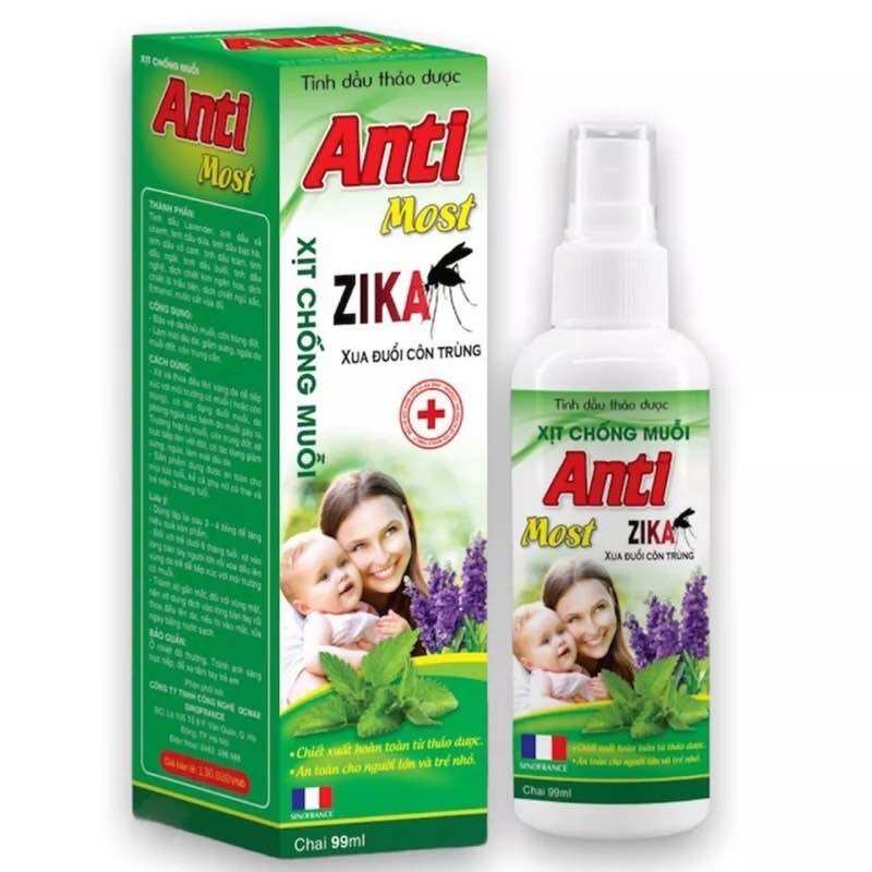 Xịt chống muỗi , đuổi côn trùng anti most zika