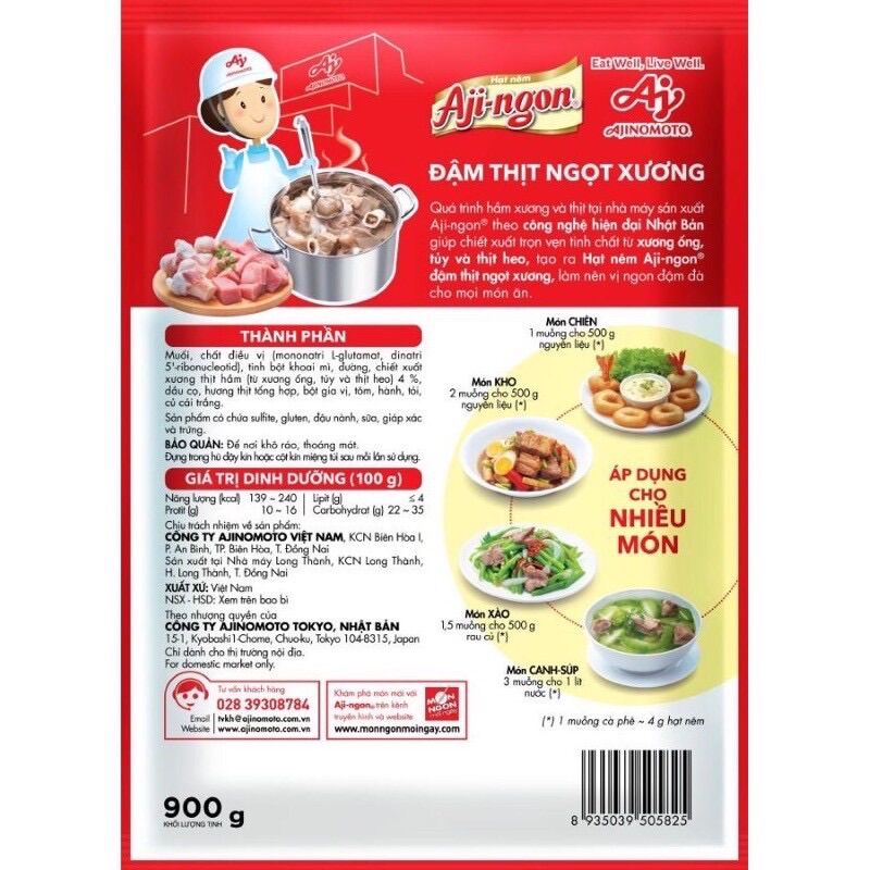 Hạt Nêm Vị Heo AJI-NGON 900g