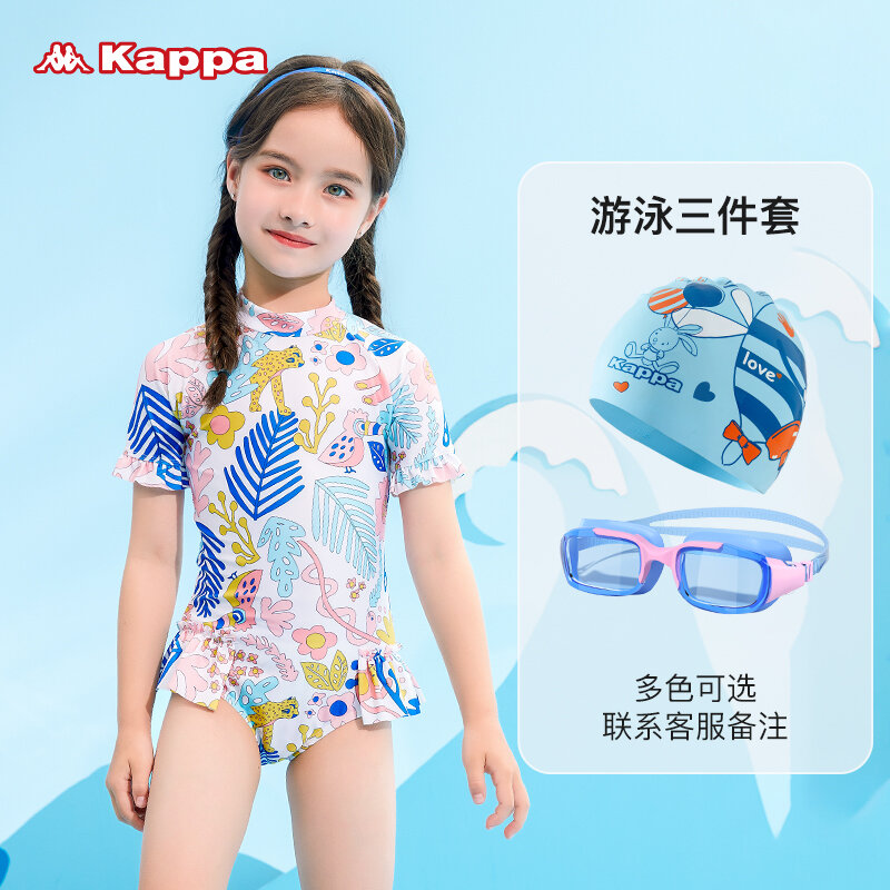 Đồ bơi trẻ em kappa đồ bơi mẫu mới 2023 bé gái bé gái bé gái vừa và nhỏ in hoa liền thân bé gái