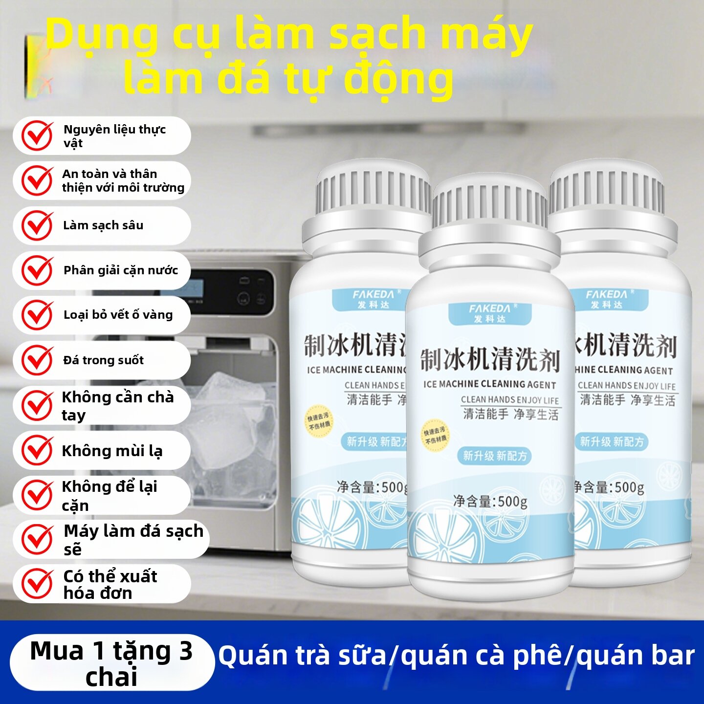 FAKEDA | Chất Tẩy Cặn Chua Cho Máy Làm Đá