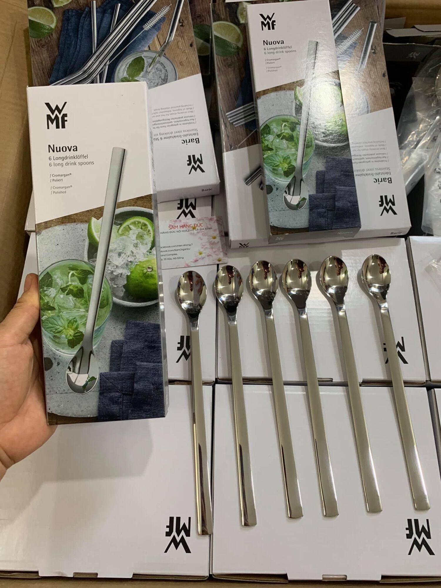 🇩🇪set 6 thìa dài cao cấp wmf longdrink nouva 1291406046 bền đẹp chính hãng từ đức 🇩🇪