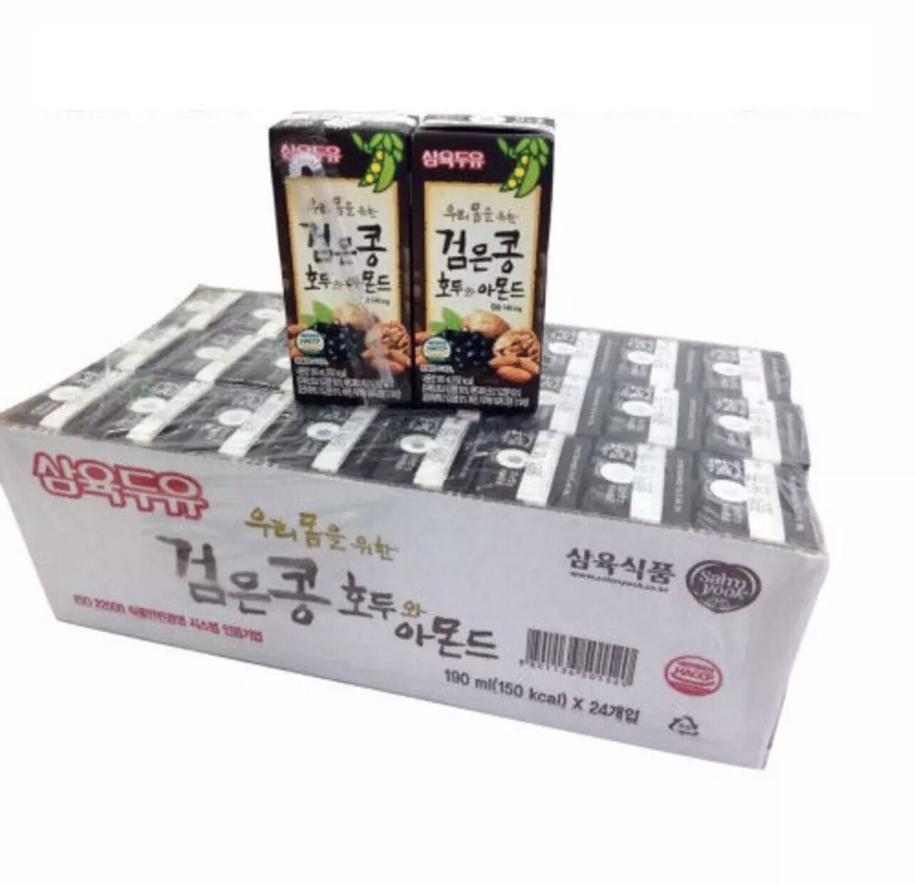 Sữa hạt óc chó đậu đen hạnh nhân SAHMYOOK Korea thùng 24 hộp 190ml Sửa bà