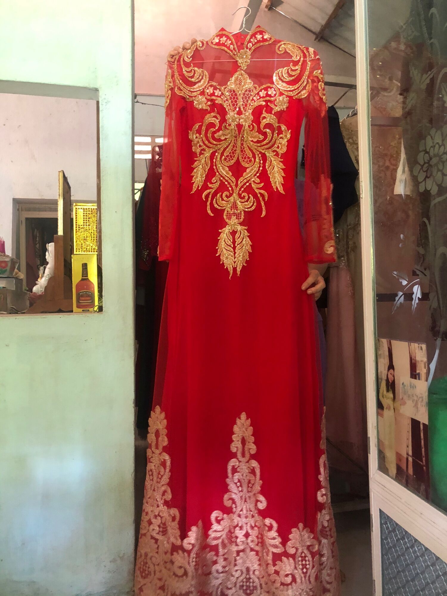 Áo dài dâu-06