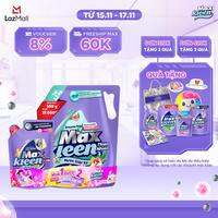 Combo Nước giặt xả MaxKleen Hương Thiên Nhiên Vườn Hoa Thanh Khiết: 1 Túi 3.6kg + 1 Túi 600g