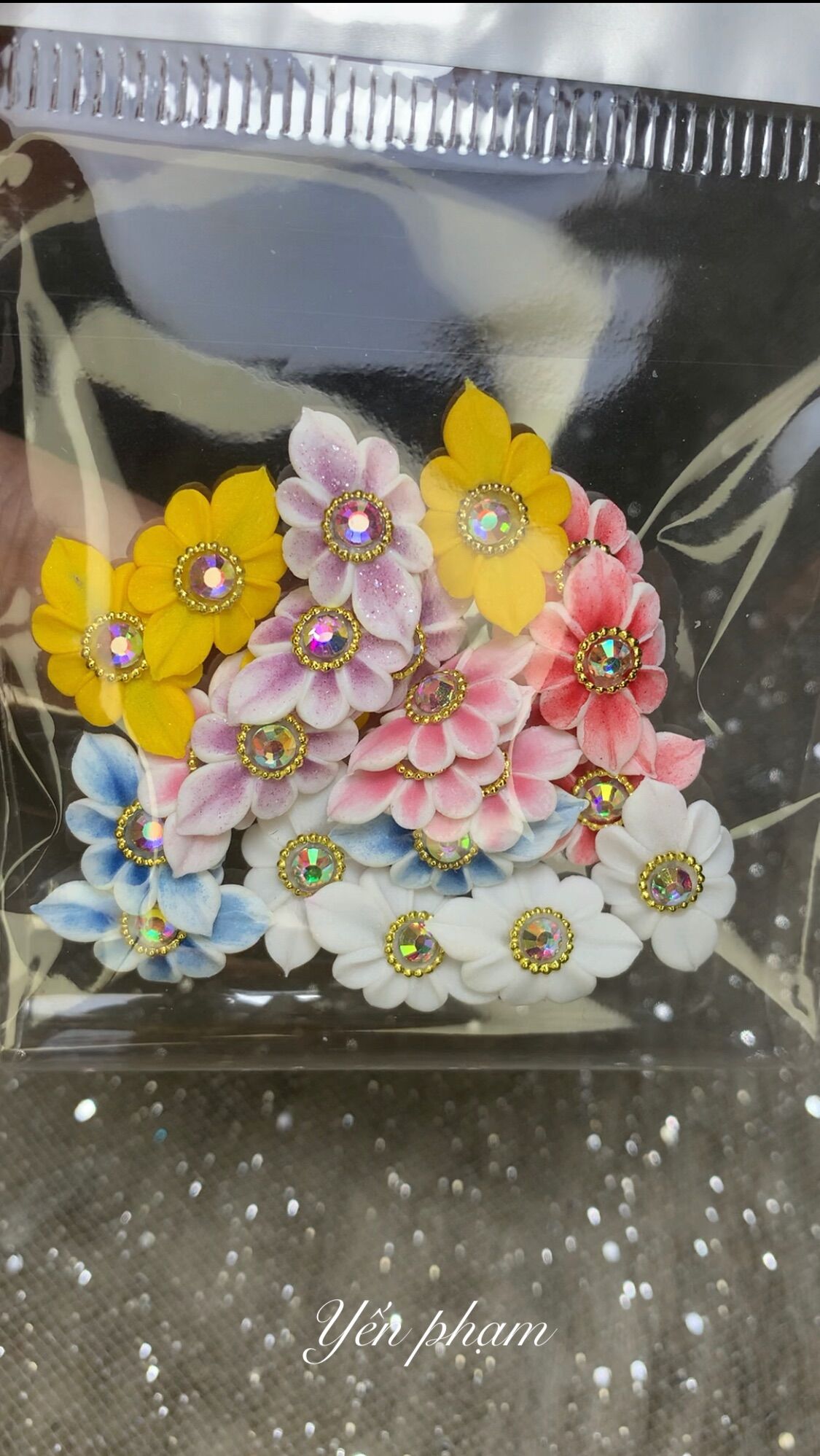 Set 10 hoa bột trang trí móng siêu xinh