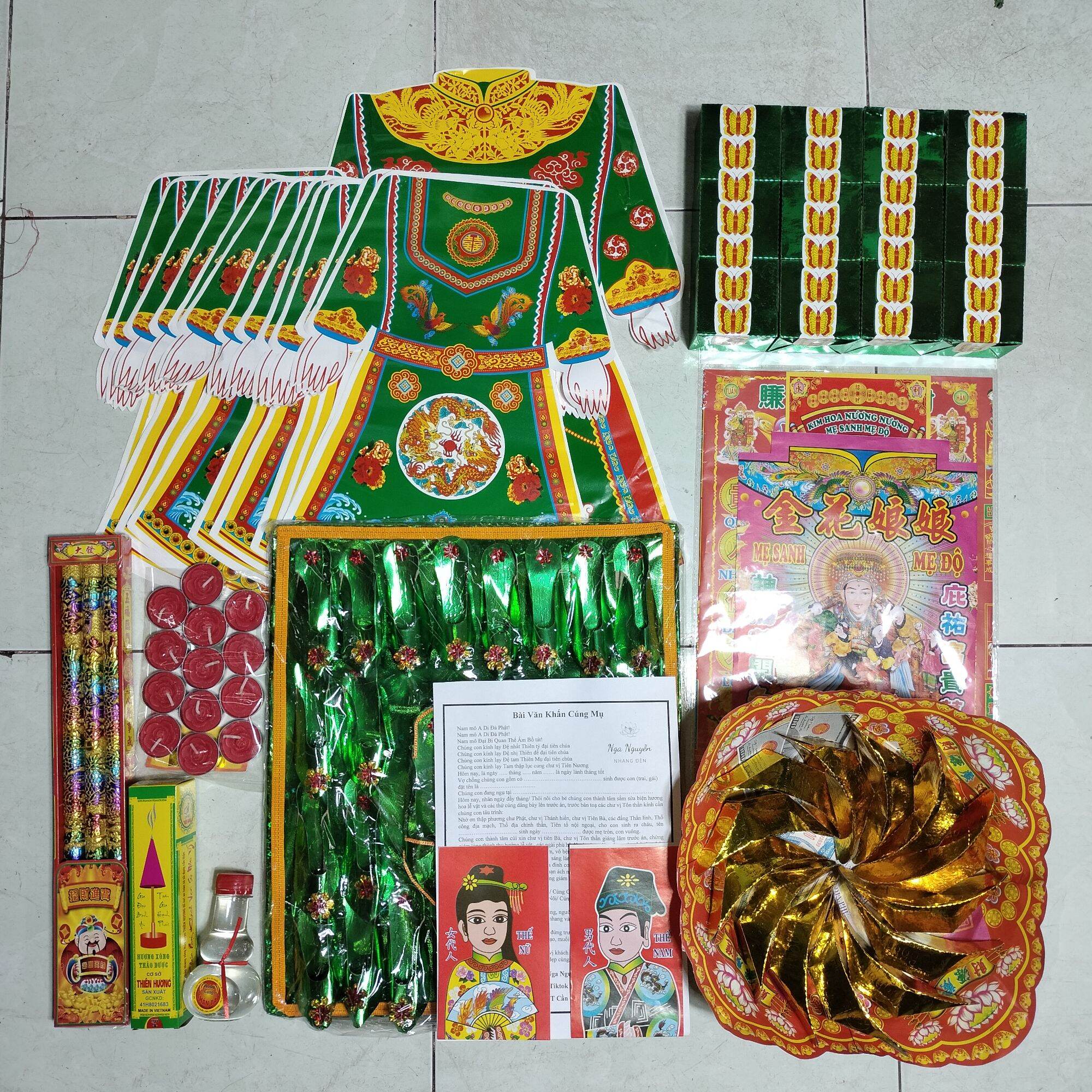Trọn bộ giấy cúng mụ,cúng đầy tháng ,thôi nôi, cúng căn