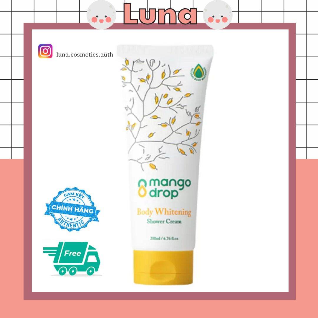 [Hcm][Chính Hãng] Kem Tắm Trắng Da Body An Toàn Mango Drop Body Whitening Shower Cream 200Ml