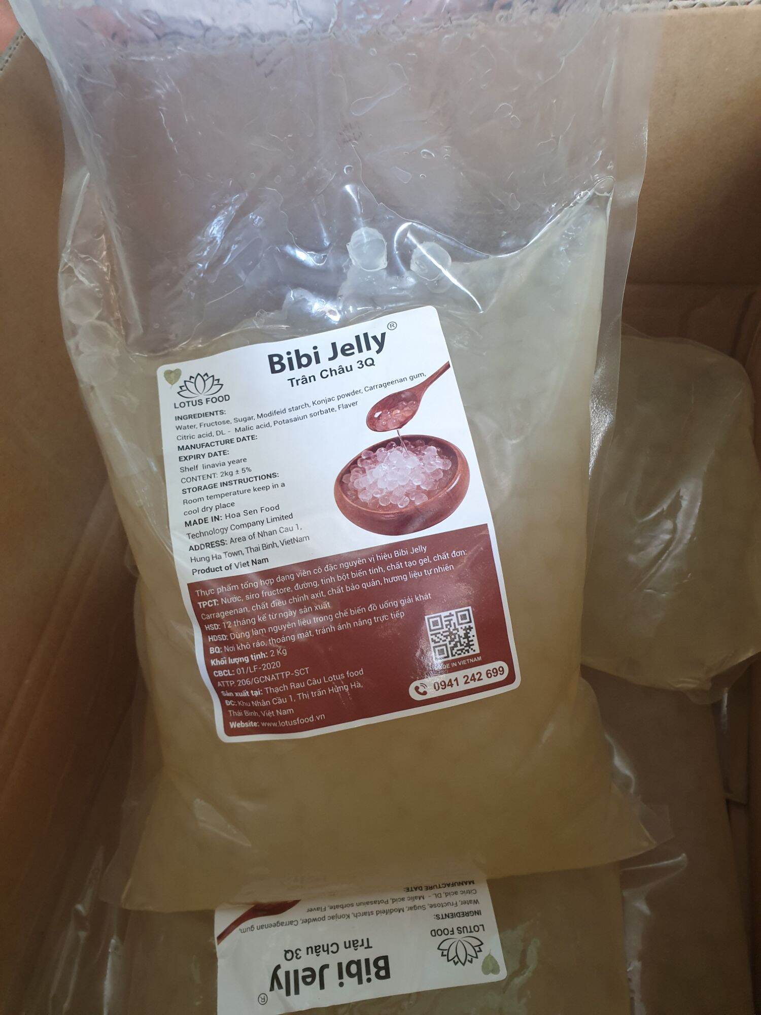 Thạch Trân châu Bibi 3Q Jelly trắng ( bịch 2kg)