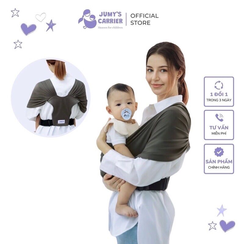 Địu vải trợ lực JUMY’s size M màu ghi xám