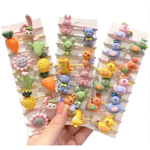 🏵️Vỉ 10 Dây Cột Tóc Nhỏ, Cho Bé (tuỳ chọn mẫu)