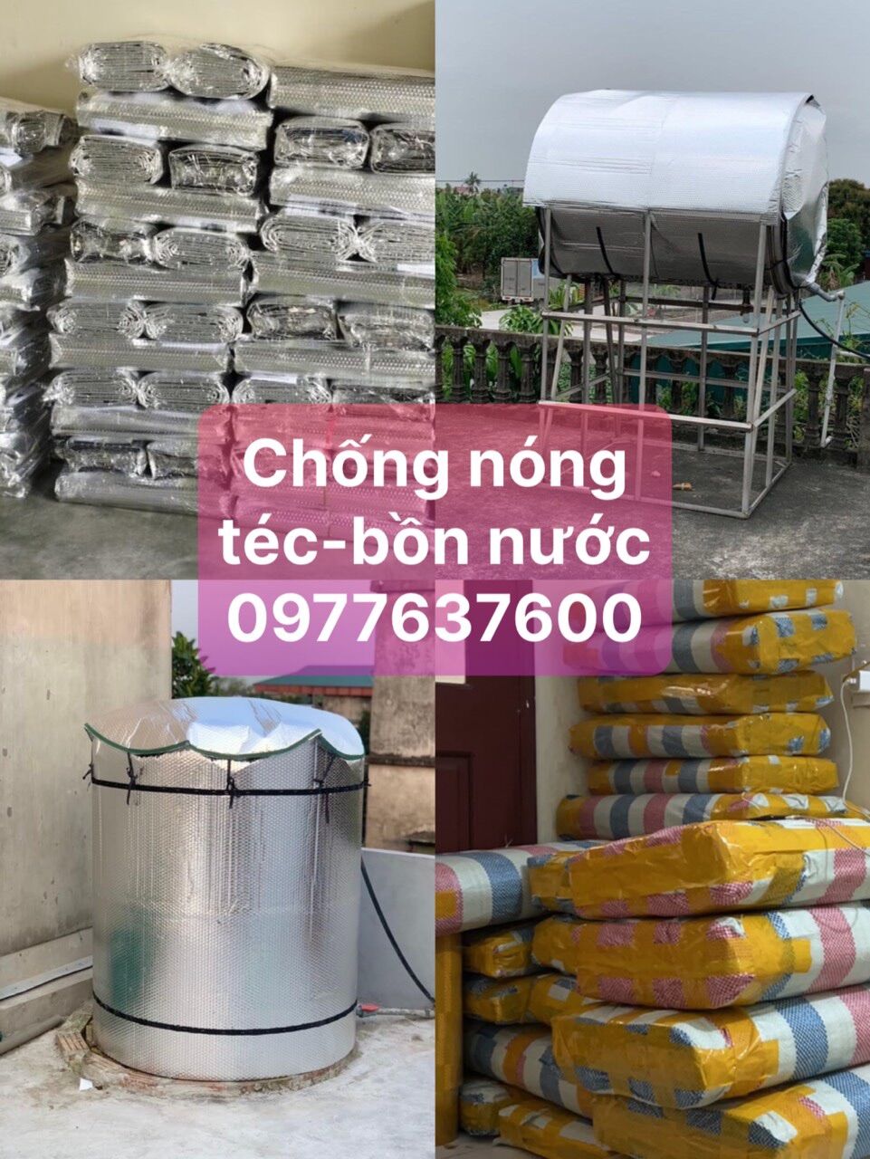 Áo bọc chống nóng téc -bồn nước 500lít -3000lít bồn nằm