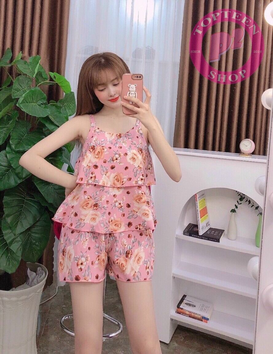 Đồ Bộ Lụa 2 Lớp Cho Nữ Mặc Nhà