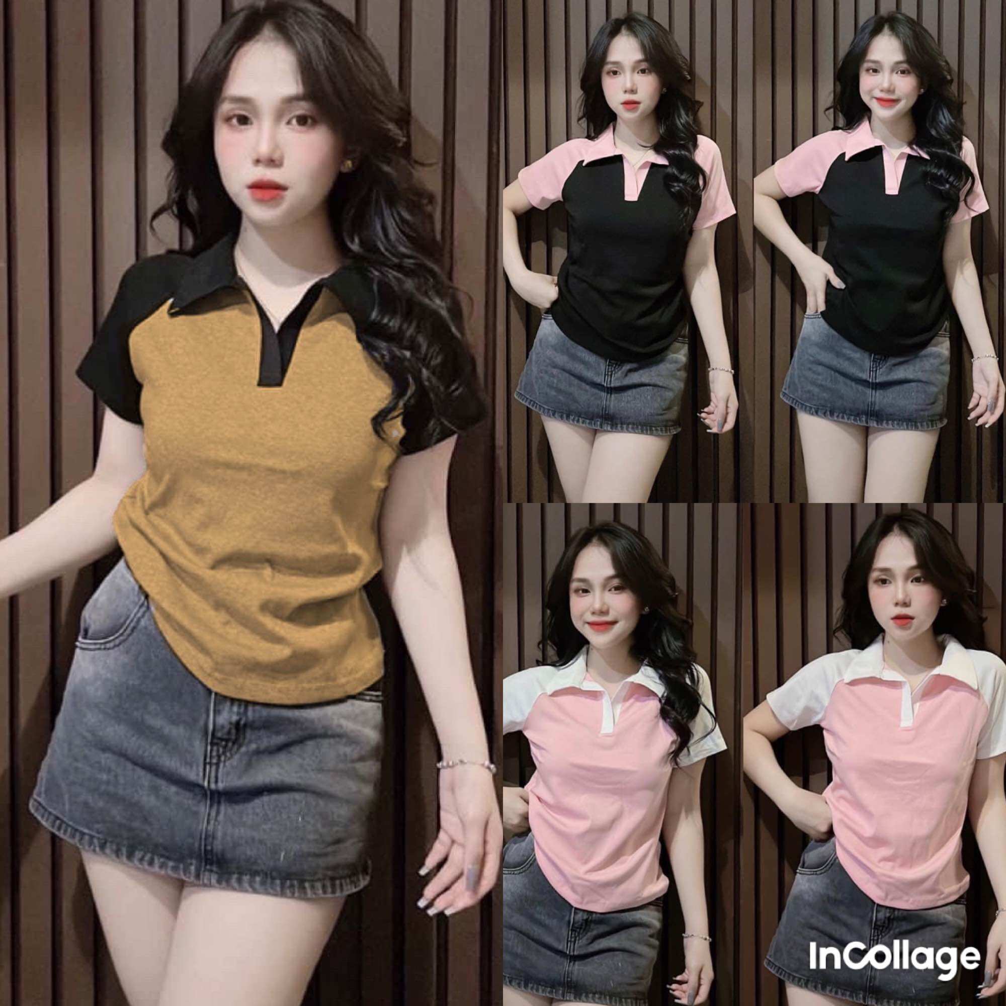 Áo polo cổ bẻ phối màu cá tính bigsize 68-95kg