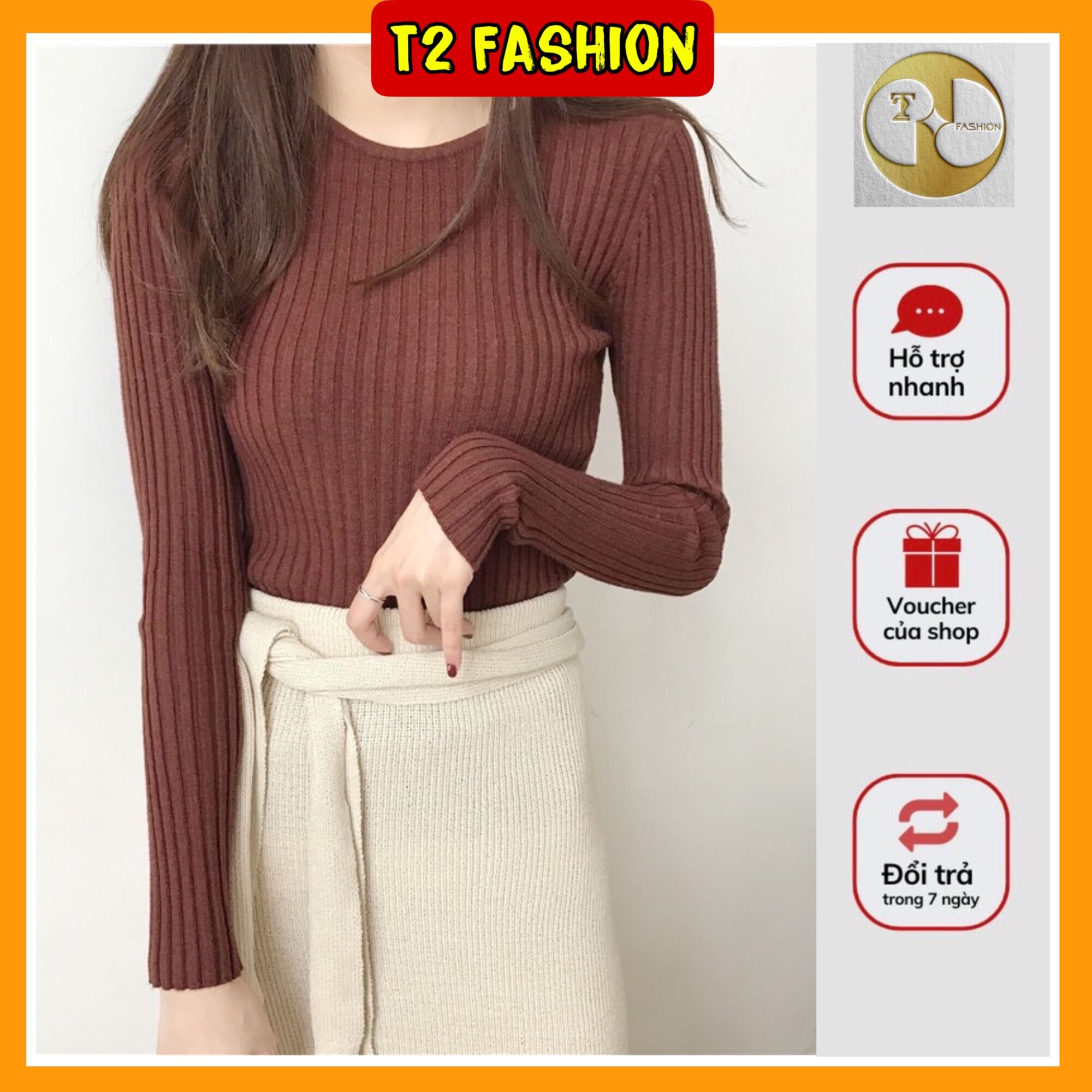 Áo len lông cừu cổ tròn mềm mại