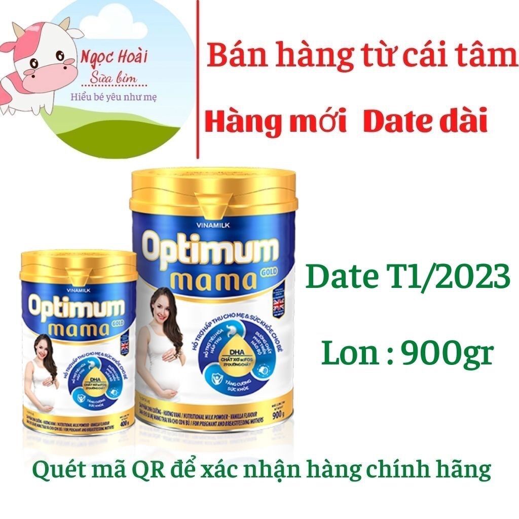 Date mới t5/2023. sữa bột optimum mama. dành cho mẹ bầu. lon:900gr