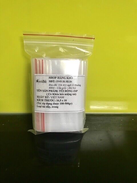 100gr Túi zip bấm miệng túi các kích thước