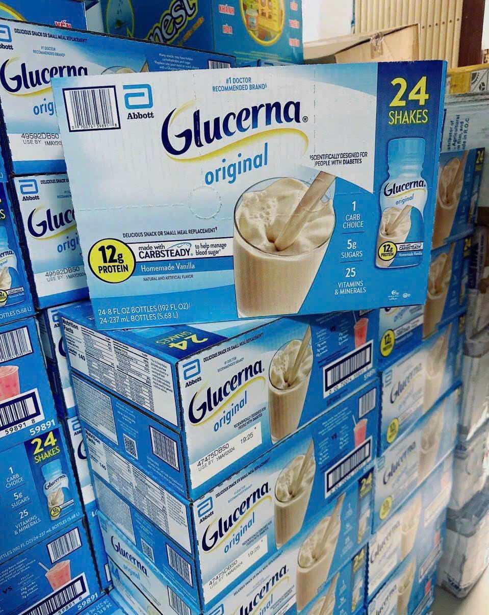Thùng 24 chai sữa nước Glucerna Vị Vanilla 237 ml của Mỹ - Date 05 2024