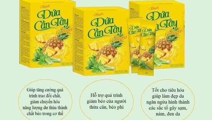 Hộp 10 gói Thạch Dứa Cần Tây