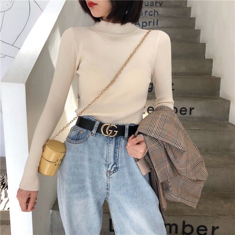 Áo len cổ 3 phân chất len tăm cực đẹp AL08