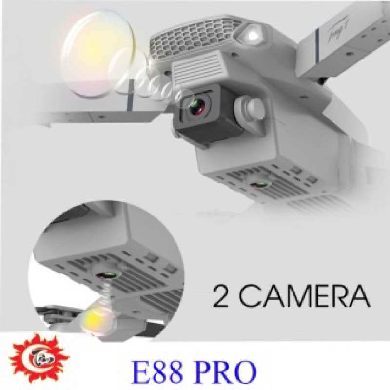 Máy bay E88 Pro, 2 camera 4K,pin 1800mah ( tặng túi đựng)
