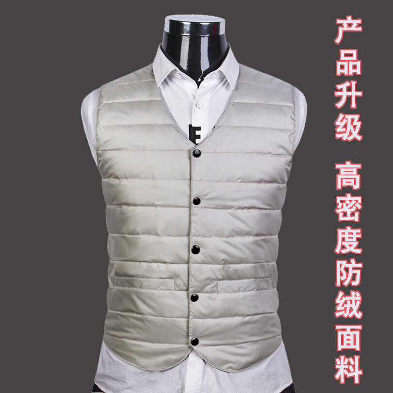 Áo gi lê lông vũ áo ba lỗ lông vịt lót chặt vai cho bố người già trung niên cổ chữ v mẫu ngắn mùa đông cho nam áo gi lê cỡ lớn cho nam