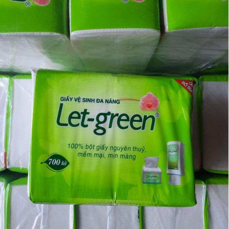 Giấy vệ sinh đa năng Let green 700 tờ.