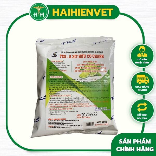 100g TKS A XÍT HỮU CƠ CHANH - chống nóng, giải độc, tăng sức đề kháng cho vật nuôi