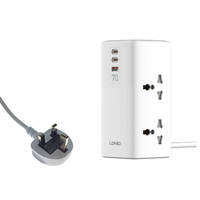 LDNIO | ổ cắm đa năng 4 ổ cắm 2 cổng type-c 1 cổng USB dây dài 2m chọn phích cắm Anh Châu Âu Mỹ