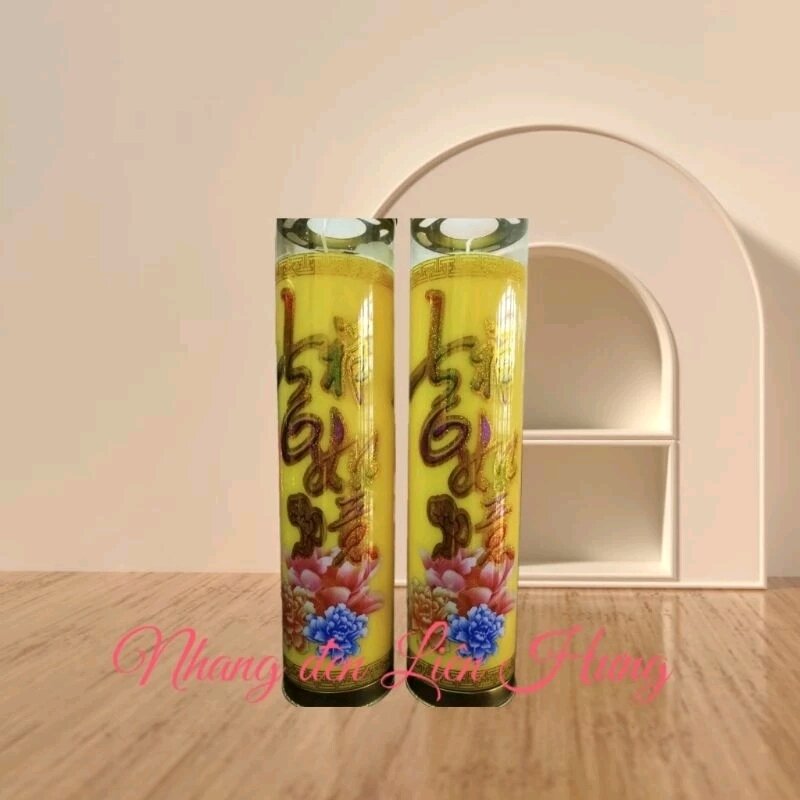 1 cặp đèn sáp bơ cháy 7 ngày