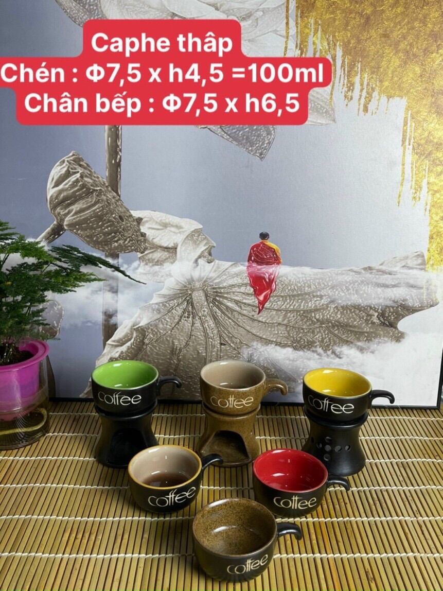 Combo 10 Cốc cafe 100ml gốm sứ Bát Tràng
