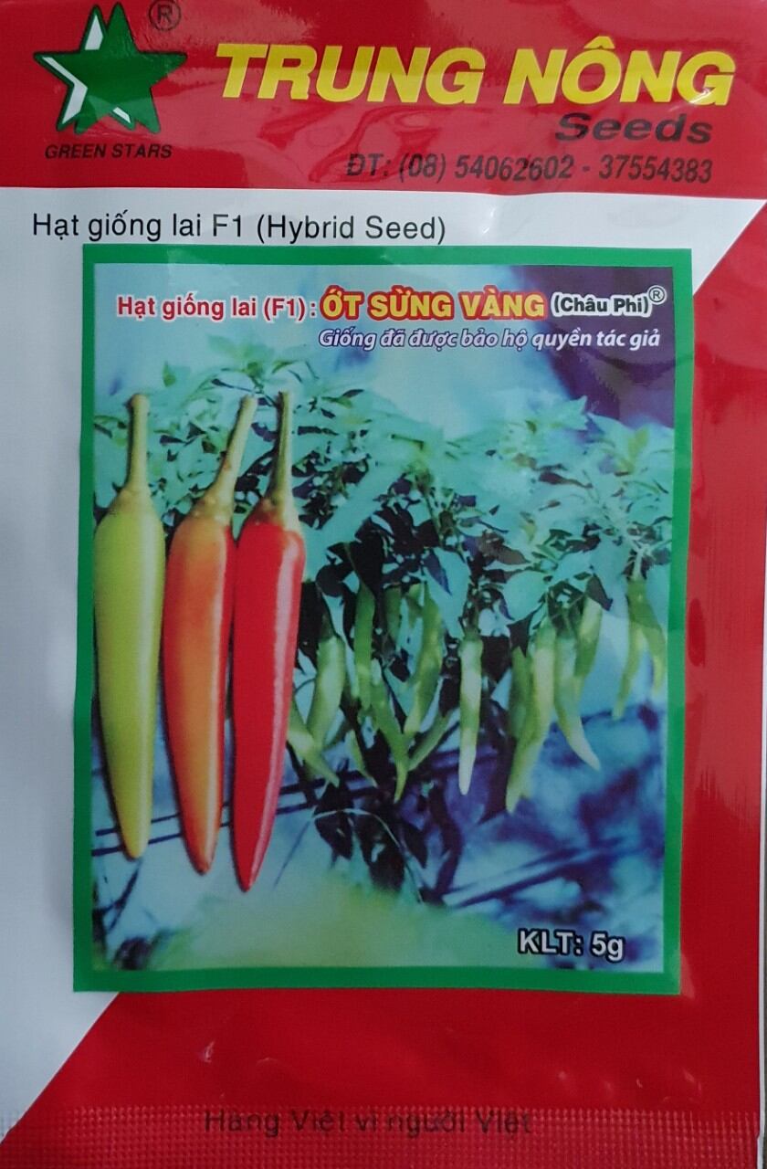 Hạt giống Ớt sừng vàng F1 Châu Phi Trung Nông