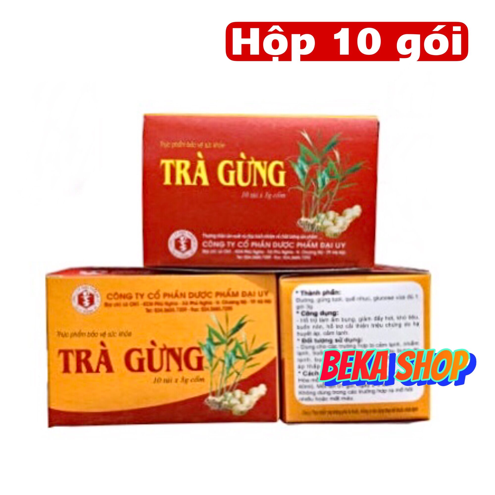 Trà Gừng Hoà Tan Đại Uy Hộp 10 Gói